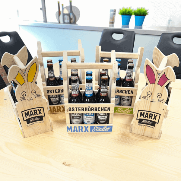 Holzträger „Osterkörbchen“ – Marx Städter Bierauswahl – Bild 1